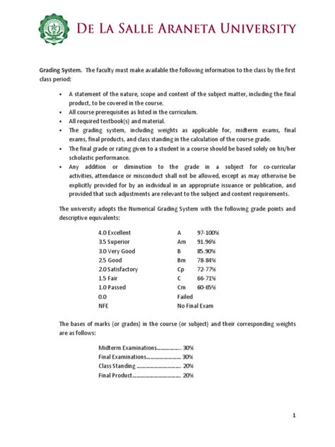 dlsud grading system|De La Salle University.